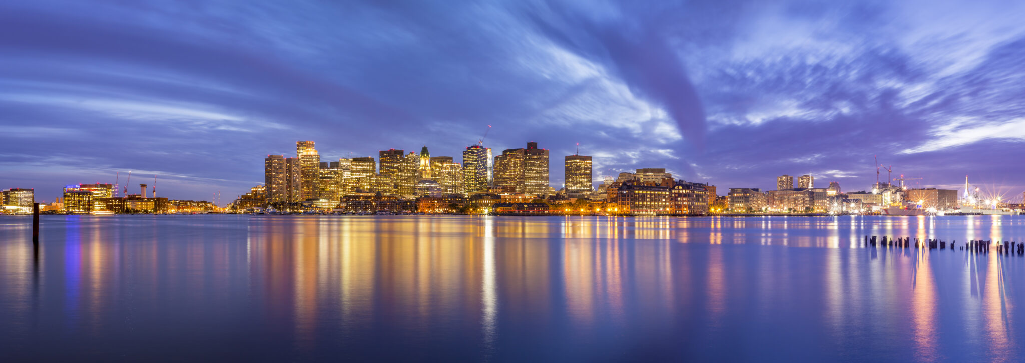 The,Skyline,Of,Boston,At,Sunset,In,Massachusetts,,Usa.